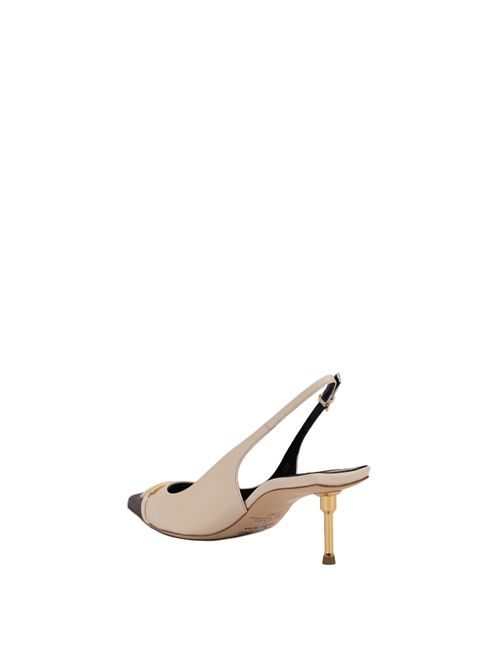 Slingback bicolore in pelle Burro/Cacao Elisabetta Franchi | SA57L61E2F14